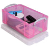 Really Useful Box - Boîte de rangement 9 litres, rose transparent