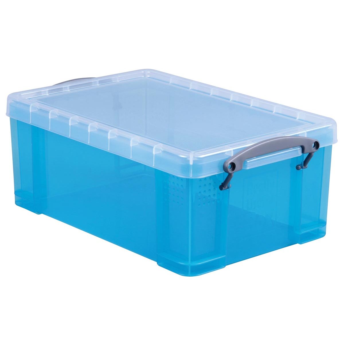Really Useful Box - Box storage box 9 liters, transparent bright blue