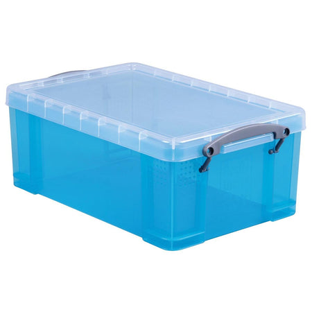 Really Useful Box - Box Aufbewahrungsbox 9 Liter, transparent leuchtend blau