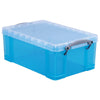 Really Useful Box - Boîte de rangement 9 litres, transparente bleu vif