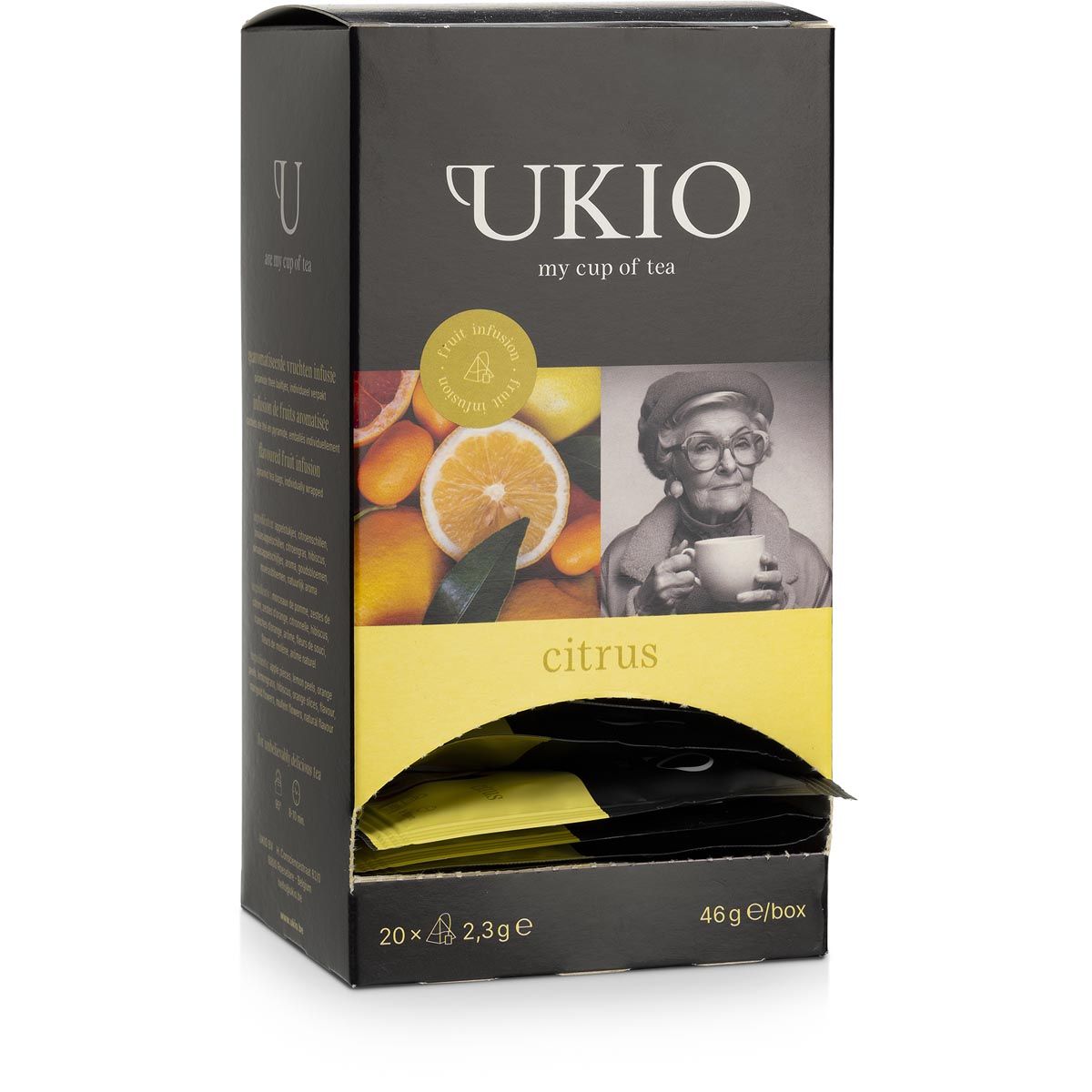 Ukio - infuso Agrumi, incartato singolarmente, confezione da 20 pezzi