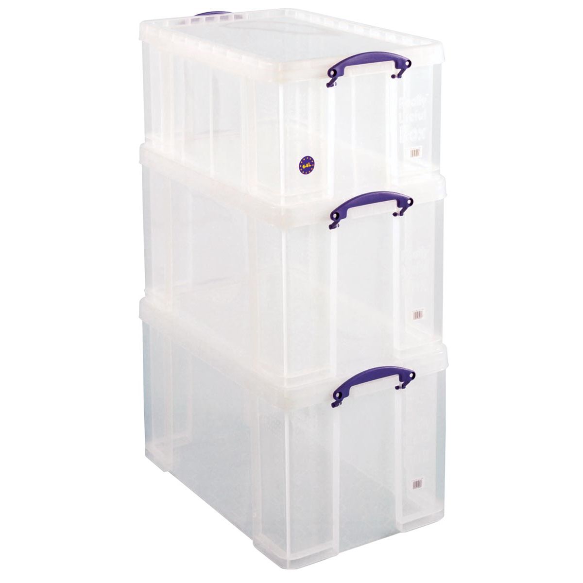 Really Useful Box - Box, promotional package: 2 x 84 liters + 1 x 64 liters, transparent