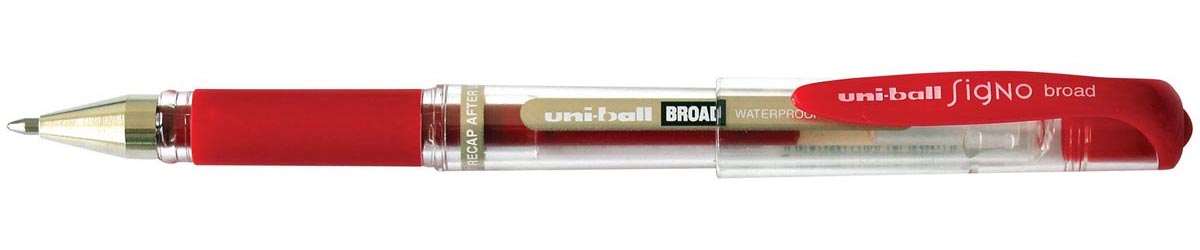 Uni-ball - Rouleau Uniball Signo Broad, 0,65 mm, rouge