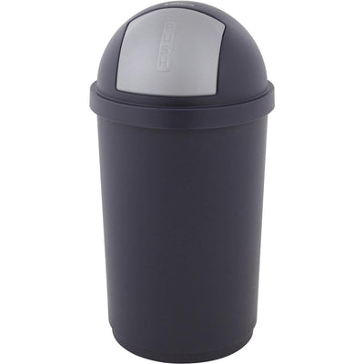 Curver - cubo de basura con tapa a presión 50 l, azul y gris