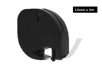 Quantore - Labele 91201 12mmx4m plastic black on white