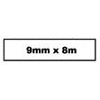 Quantore - Etichetta TZe-221 9mmx8m nero su bianco