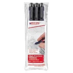 Edding - Fineliner 1800 0,25 mm 0,35 mm 0,5 mm negro juego de 3 piezas