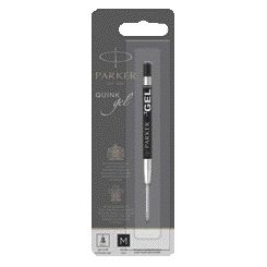 Parker - Recambio de escritor en gel Quink mediano negro blister de 1 pieza
