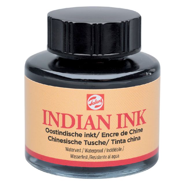 Talens - Oostindische inkt, flesje van 30 ml, zwart