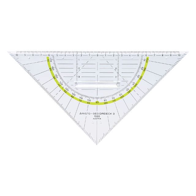 Aristo - Geodriehoek 1555/2 225mm met greep transparant