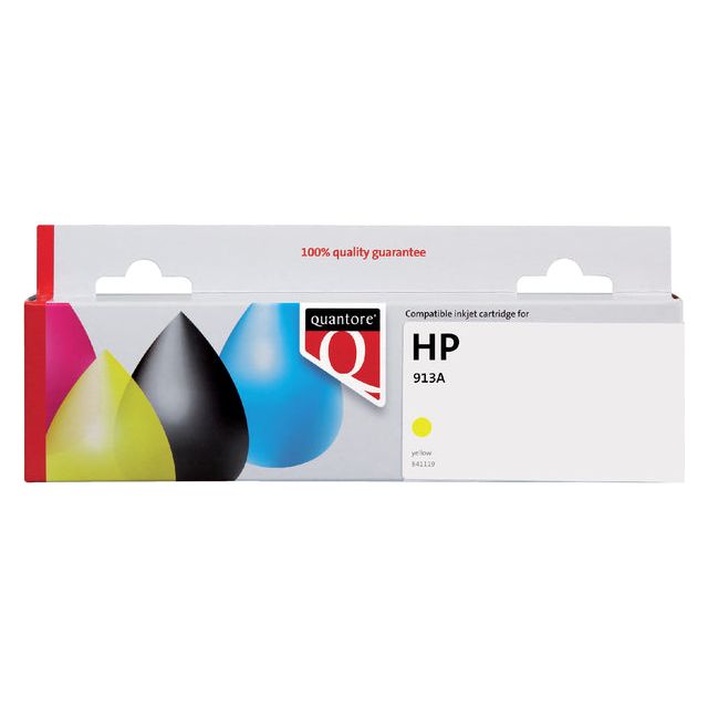 Quantore - Inktcartridge hp 913a f6t79cn geel