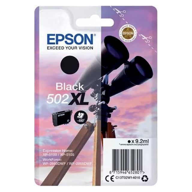 EPSON - CARTRIDE À L'ENK 502XL, 550 pages, OEM C13T02W14010, noir