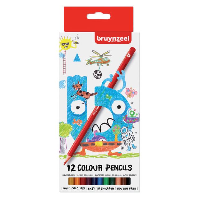 Bruynzeel - crayon coloré Bruynzeel Kids Ass | Blister un 12 pièces | 12 pièces