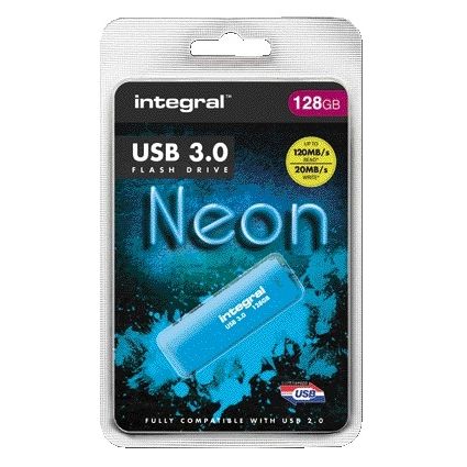 Integral - USB stick 3.0 128GB neon blue