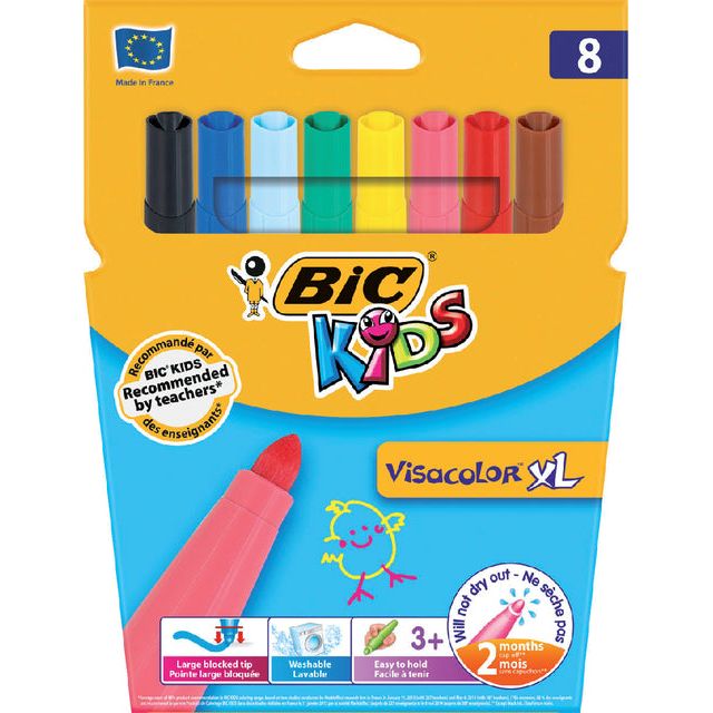 Bickids - Kleurstift Kids Visacolor XL blister à 8 stuks assorti