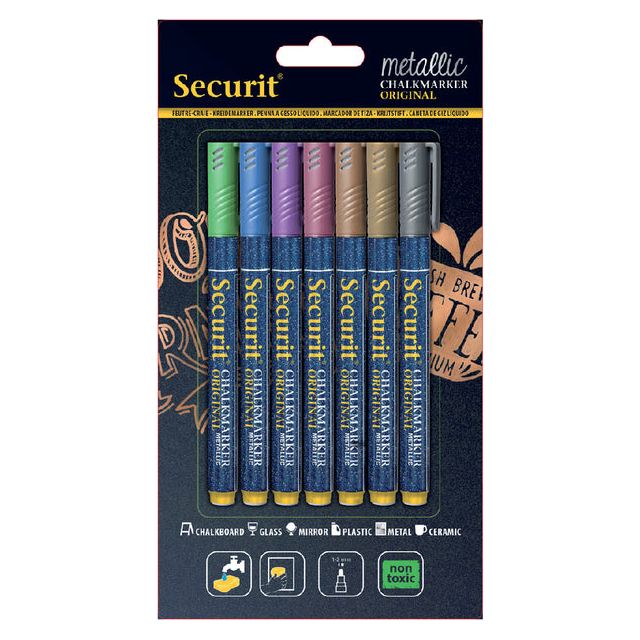 Securit - Krijtstift SMA-100 rond 1-2mm metallic assorti