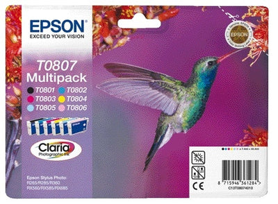Epson -  Inktcartridge  t0807 zwart + 5 kleuren
