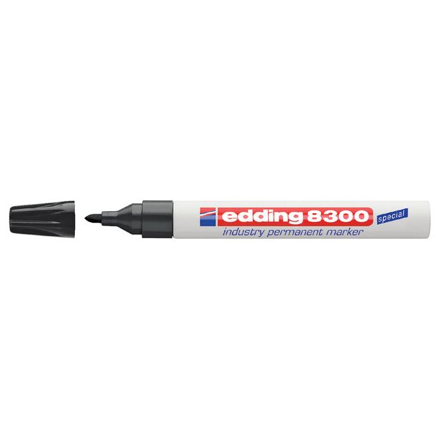 Edding - Felt -Tip Edding 8300 Industrie autour de 1 à 3 mm noir | Boîte extérieure une pièce de 10