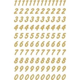 HERMA - Etiquette 4151 8mm chiffres 0-9 doré sur transparent 200pcs | 10 pièces