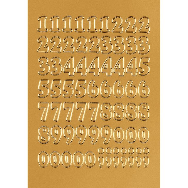 Herma - Herma 4184 Numéros d'étiquette de 12 mm 0-9 Foil d'or 66st | Blister une feuille de 1