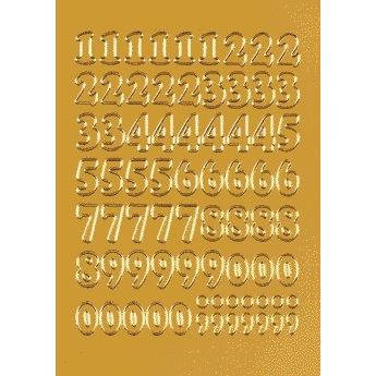 HERMA -  Etiket  4184 12mm getallen 0-9 goudfolie 66st