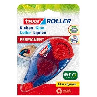 Tesa - Rodillo de pegamento ® ecoLogo® recargable permanentemente en blister | 5 piezas