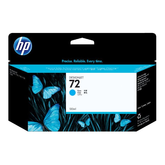 HP - inktcartridge 72, 130 ml, OEM C9371A, cyaan