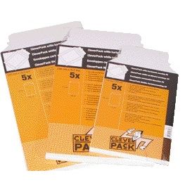CleverPack - Busta in cartone A5 176x250mm bianca confezione da 5 pezzi