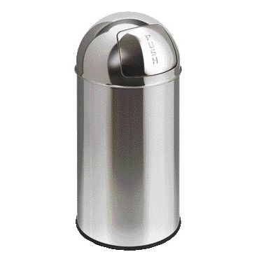 Vepa Bins - Pushcan waste bin with push lid 40 liters silver