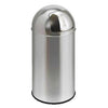 Vepa Bins - Papelera Pushcan con tapa a presión 40 litros acero inoxidable mate
