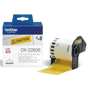Brother -  Etiket  dk22606 doorlopend 62mm 15m geel | 3 stuks