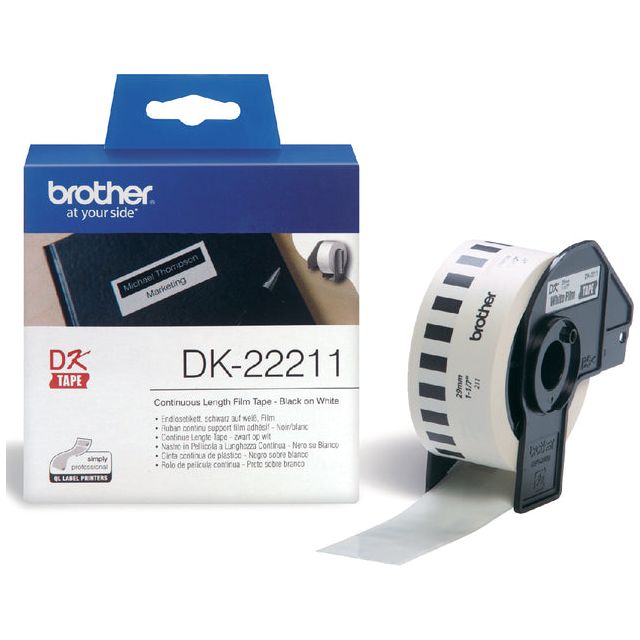 Frère - Label Label Brother DK -22211 29mmx15.24m blanc | Rouleau de 15 mètres