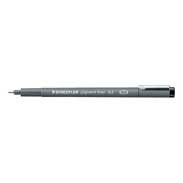 Staedtler - pigment liner fineliner, ronde punt, schrijfbreedte 0,2 mm, zwart