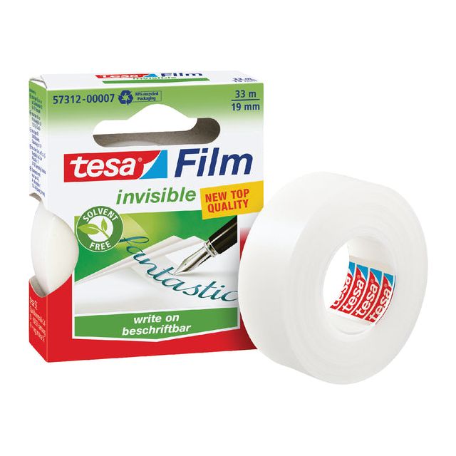 TESA - Film de bande d'emballage invisible 33mx19mm | 10 morceaux