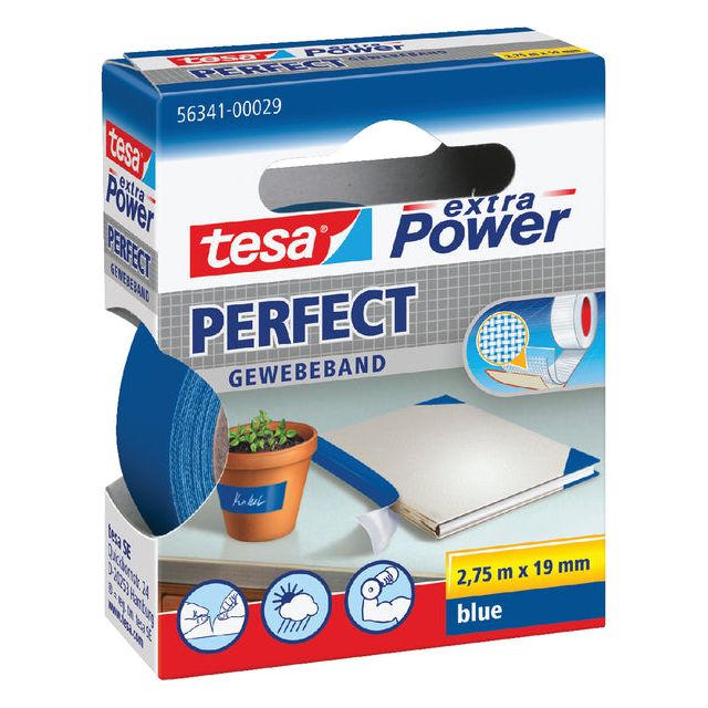 Tesa - Plakband textiel 19mmx2.75m blauw | 10 stuks