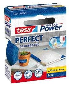 Tesa - Textil ® extra Power Perfect 2.75mx19mm azul | 10 piezas