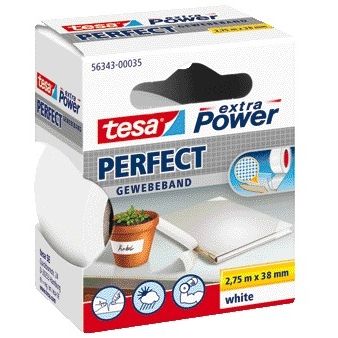 Tesa - Textil ® extra Power Perfect 2,75mx38mm blanco | 6 piezas