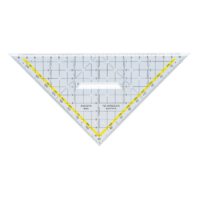 Aristo - Geodriehoek Aristo 1650/2 avec poignée 225 mm | 1 pièce