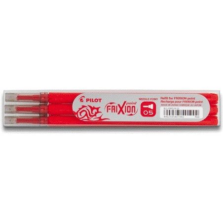 Pilot - Recambio para bolígrafo friXion fine rojo, juego de 3 piezas