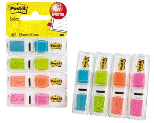 Post-it -  Indextabs  6834 11.9mmx43.1mm ass