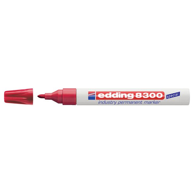 Edding -Filz -Tip Edding 8300 Industrie um 1-3 mm rot | Außenschachtel ein 10 Stück