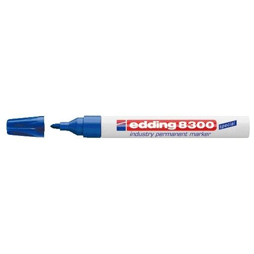 Edding - Pennarello 8300 industriale rotondo 1,5-3 mm blu | 10 pezzi