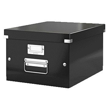 Leitz - Boîte de rangement Click Store WOW moyen carton recyclé 281x200x370mm noir