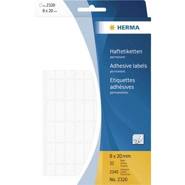 HERMA -  Etiket  2320 8x20mm wit 2240st