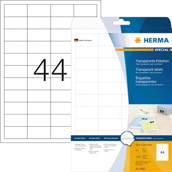 HERMA -  Etiket  4680 48.3x25.4mm transp 1100st