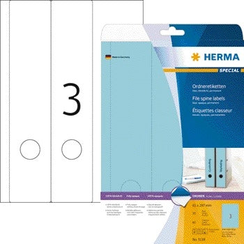 HERMA -  Rugetiket  5138 breed/lang 61x297mm zkl blauw