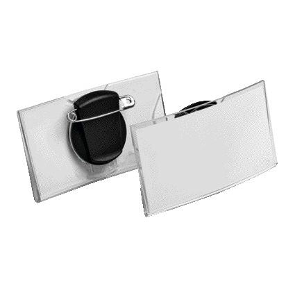 Durevole - Badge 8124 convesso con morsetto combinato 40x75mm | 25 pezzi