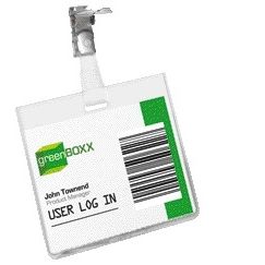 Quantore - Badge 8003 with clip lying closed 60x90mm