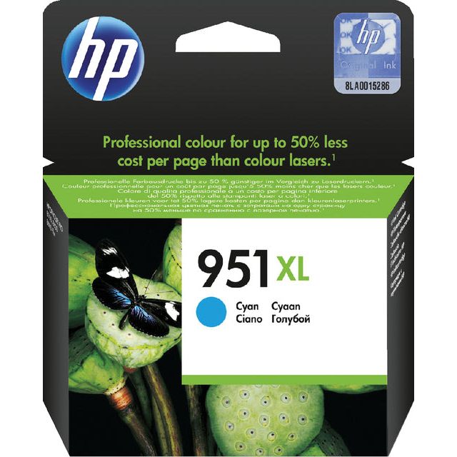 HP - inktcartridge 951XL, 1.500 pagina's, OEM CN046AE, cyaan