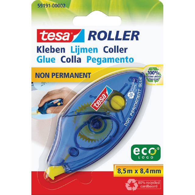 Tesa - Lijmroller ecoLogo non permanent op blister